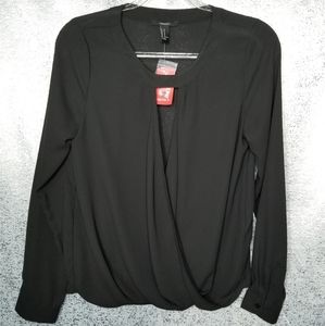 ❤ NEW Forever 21 Long Sleeve Black Sheer Blouse M